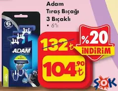 ADAM TIRAŞ BIÇAĞI 3 BIÇAKLI 6'LI